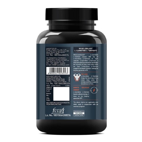 2 - MuscleBlaze L-Carnitine L-Tartrate, 120 capsules Unflavoured 2 - MuscleBlaze L-Carnitine L-Tartrate, 120 capsules Unflavoured