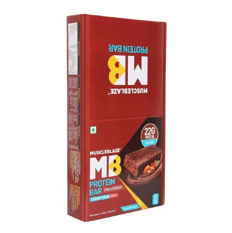 MuscleBlaze Protein Bar (22g Protein), 12 Piece(s)/Pack Choco Delight OLD MuscleBlaze Protein Bar (22g Protein), 12 Piece(s)/Pack Choco Delight OLD