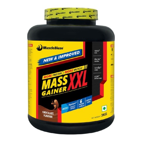 MuscleBlaze Mass Gainer XXL with Complex Carbs and Proteins in 3:1 ratio, 6.6 lb (Chocolate) MuscleBlaze Mass Gainer XXL with Complex Carbs and Proteins in 3:1 ratio, 6.6 lb (Chocolate)