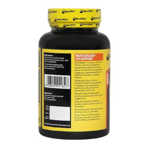 MuscleBlaze Liv Support with Milk Thistle, 60 capsules Unflavoured MuscleBlaze Liv Support with Milk Thistle, 60 capsules Unflavoured