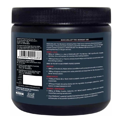 Benifit - MuscleBlaze PRE Workout 300, 0.55 lb Melon Twist Benifit - MuscleBlaze PRE Workout 300, 0.55 lb Melon Twist