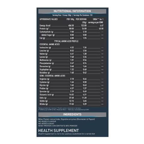 Supplement - MuscleBlaze 80% Raw Whey Protein Supplement Powder, 8.8 lb 133 Servings (Unflavoured) Supplement - MuscleBlaze 80% Raw Whey Protein Supplement Powder, 8.8 lb 133 Servings (Unflavoured)