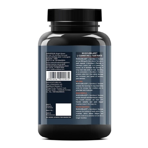 Benefit - MuscleBlaze L-Carnitine L-Tartrate, 60 capsules Unflavoured Benefit - MuscleBlaze L-Carnitine L-Tartrate, 60 capsules Unflavoured