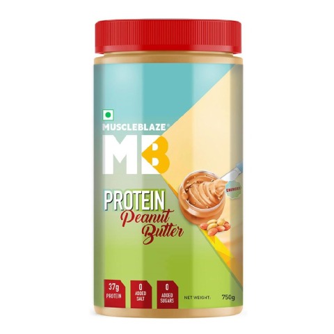 1 - MuscleBlaze High Protein Natural Peanut Butter Unsweetened, 0.750 kg Crunchy 1 - MuscleBlaze High Protein Natural Peanut Butter Unsweetened, 0.750 kg Crunchy