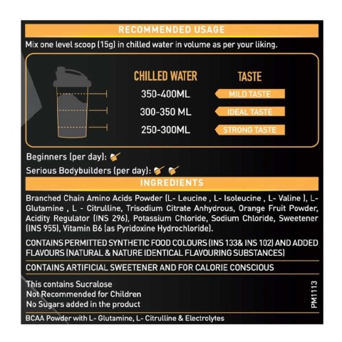 RecommendedUsage - MuscleBlaze BCAA Gold, 0.99 lb Green Apple RecommendedUsage - MuscleBlaze BCAA Gold, 0.99 lb Green Apple