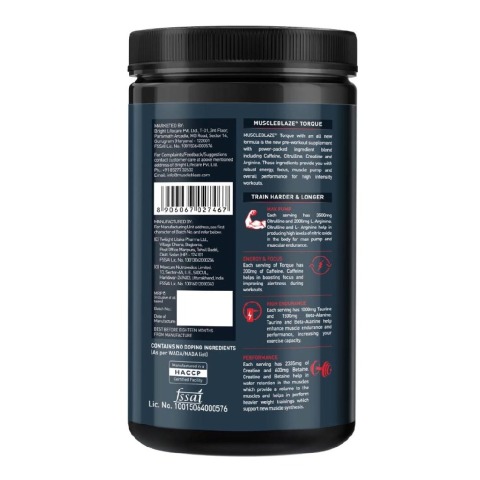 Benefit - MuscleBlaze Torque Pre-Workout, 0.99 lb Orange Benefit - MuscleBlaze Torque Pre-Workout, 0.99 lb Orange