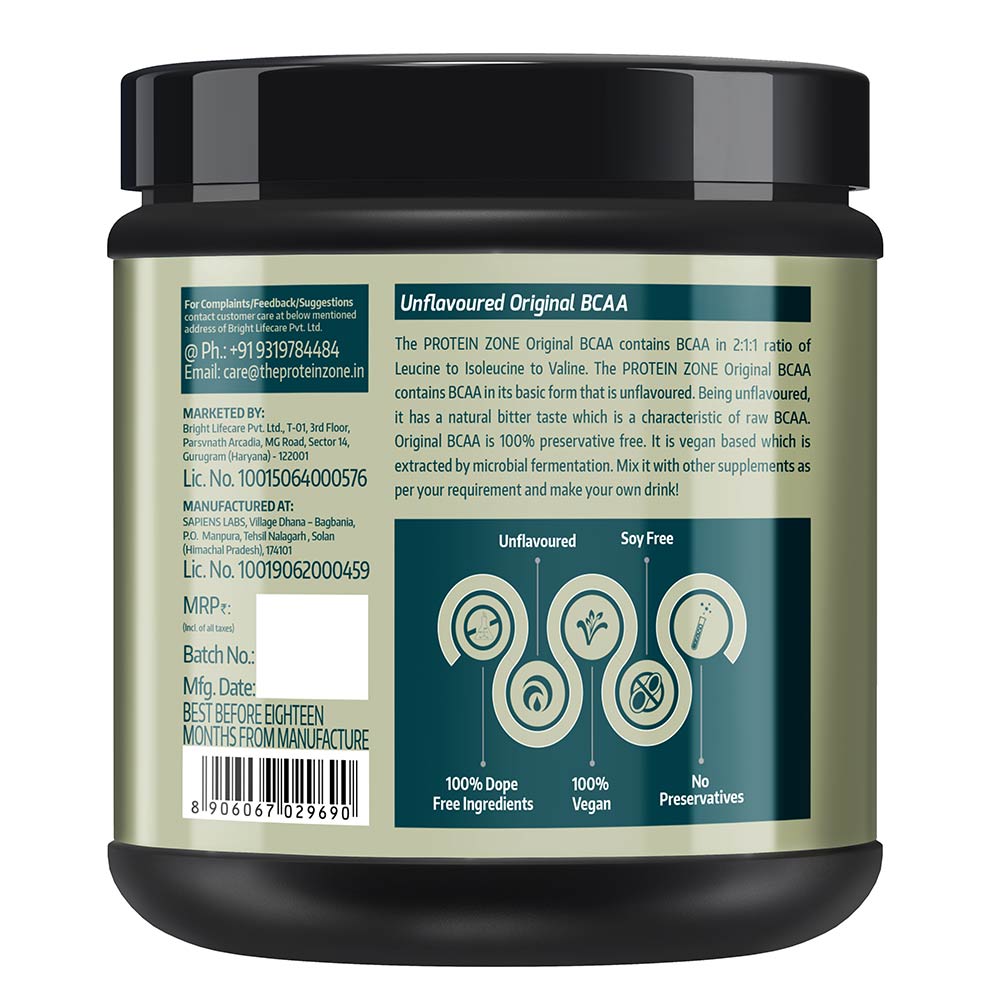Benefit - The Protein Zone Original Raw BCAA Powder,  0.55 lb  Unflavoured 