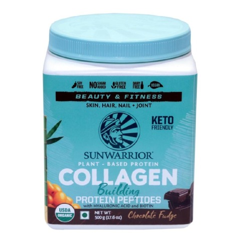 1 - Sunwarrior Plant Based Collagen Building Protein Peptides,  1.1 lb  Chocolate Fudge 