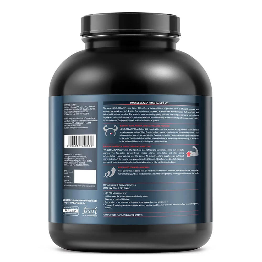 3 - MuscleBlaze Mass Gainer XXL OP,  6.6 lb  Banana Cream 