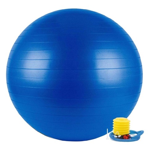 3 - Fitsy Yoga Ball with Pump, Blue 75 cm