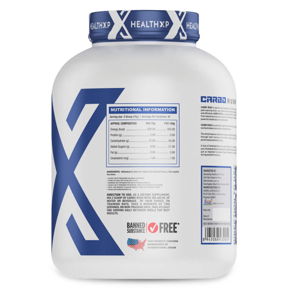 Back - HealthXP Carbo Rush,  6.6 lb  Orange 