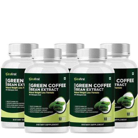 NutraFirst Pure Green Coffee Bean Extract 60 capsules Pack of 5