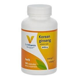 The Vitamin Shoppe Korean Ginseng 648 mg, 100 capsules The Vitamin Shoppe Korean Ginseng 648 mg, 100 capsules