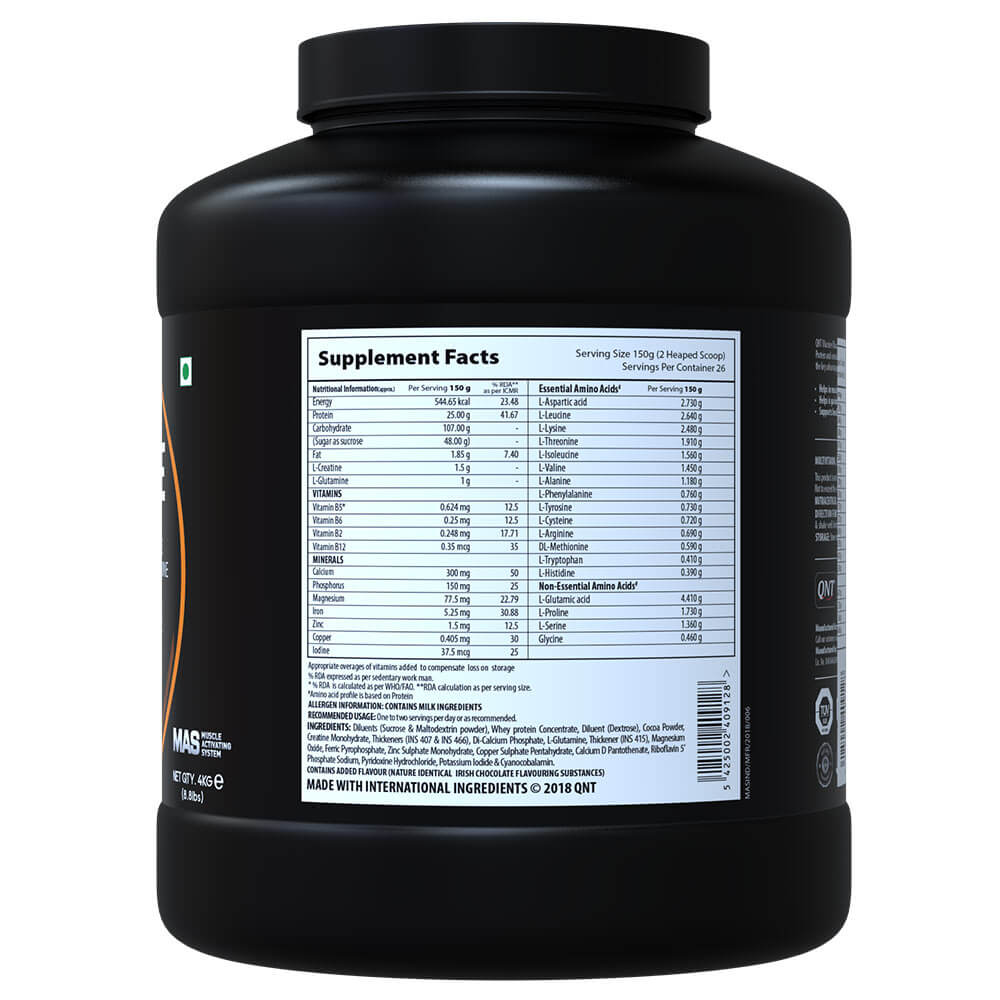 supplementinfo - QNT Massive Mass,  8.8 lb  Irish Chocolate 
