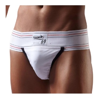 Wolf Athletic Supporter Back Covered, White Medium