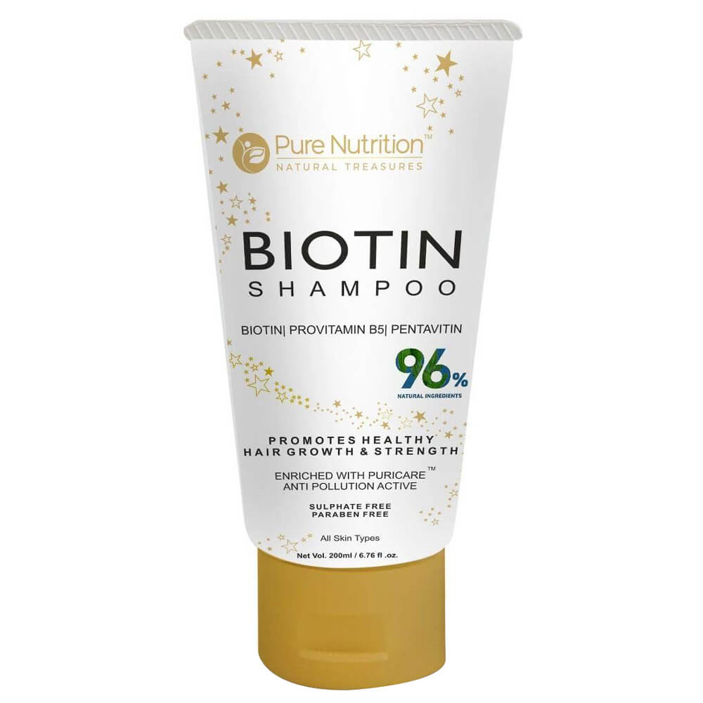 Pure Nutrition Biotin Shampoo,  200 ml  for All Skin Type 