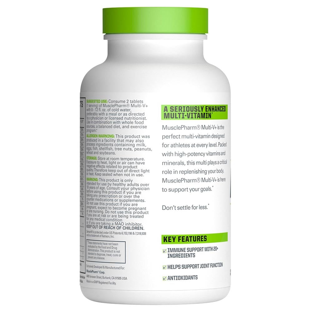 description - MusclePharm Multi V+ Essentials,  60 tablet(s)  Unflavoured 