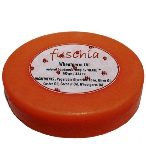 Fuschia Wheatgerm Oil Natural Handmade Herbal Soap,  100 g  for All Skin Types 