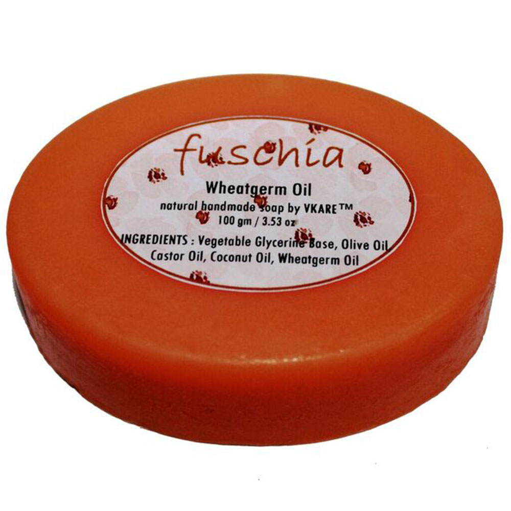 Fuschia Wheatgerm Oil Natural Handmade Herbal Soap,  100 g  for All Skin Types 
