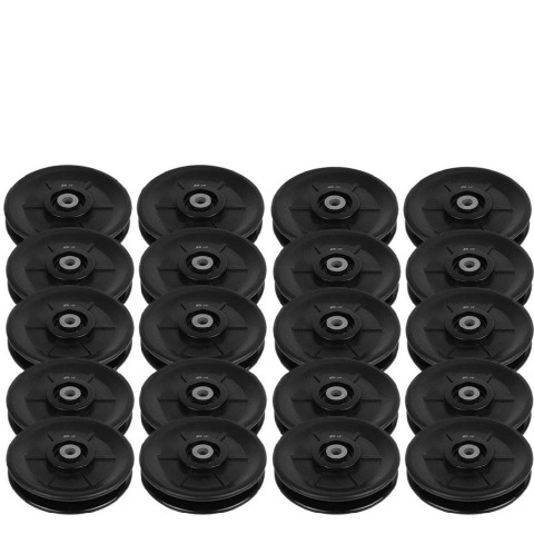 B Fit USA Gym Pulley with Inbuilt Bearing and Bush,  5Inch Black Set of 20 