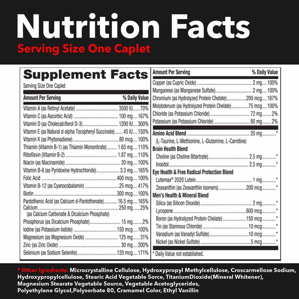 supplement - GNC Mega Men One Daily Multivitamin (Iron Free),  60 caplets  Unflavoured 