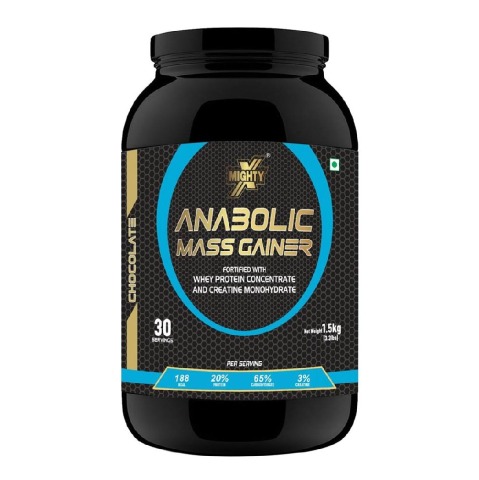 1 - MightyX Anabolic Mass Gainer, 3.3 lb Chocolate
