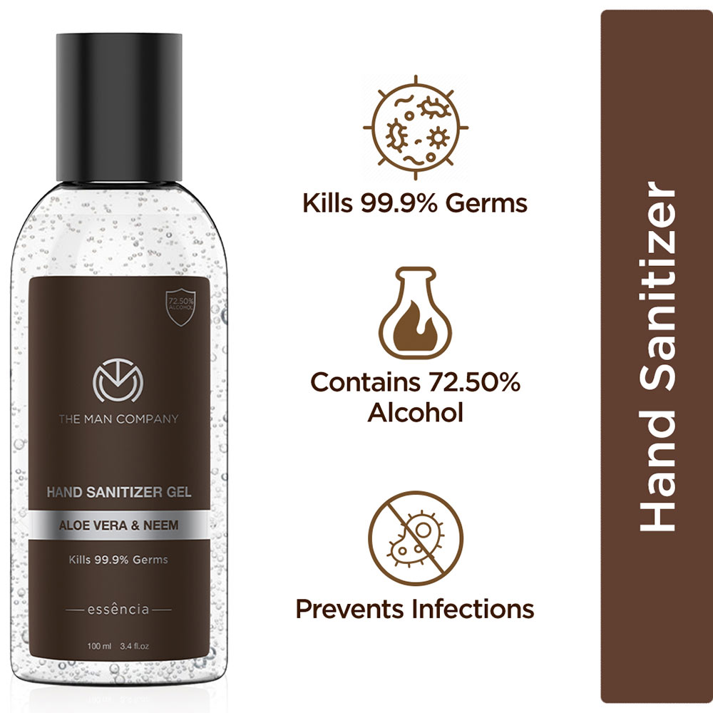 1 - The Man Company Hand Sanitizer Gel,  Neem & Aloevera  100 ml  Protection from Germs (Pack of 10) 