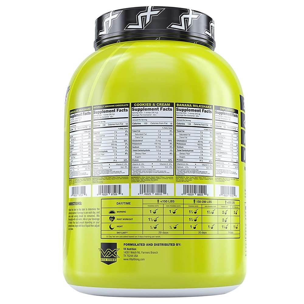 supplementinfo - VX Nutrition 100% Real Whey Protein,  5 lb  Vanilla 