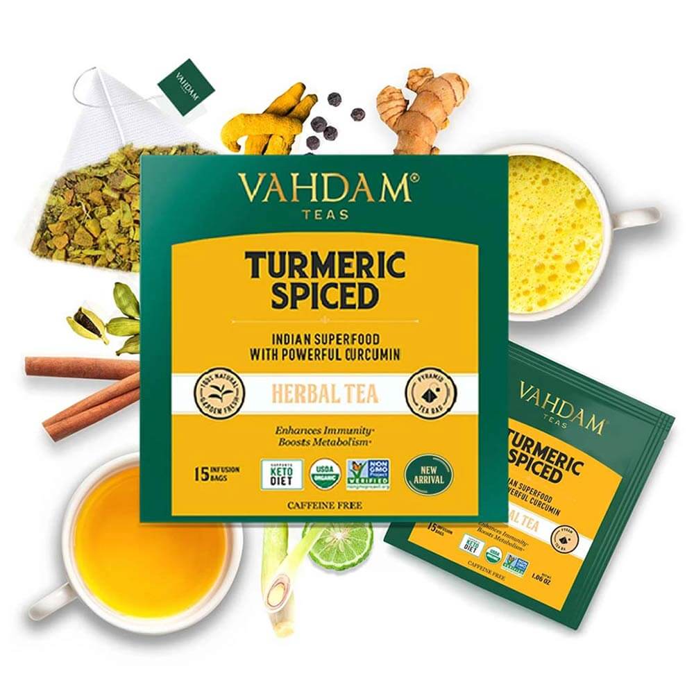 1 - VAHDAM Turmeric Spiced Herbal Tea Tisane,  Natural  15 Piece(s)/Pack 