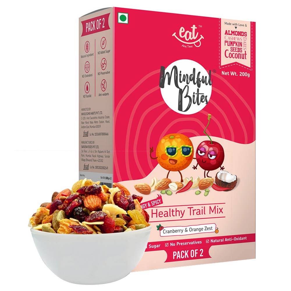 Eat Anytime Healthy Trail Mix,  200 g  Cranberries & Orange Zest 