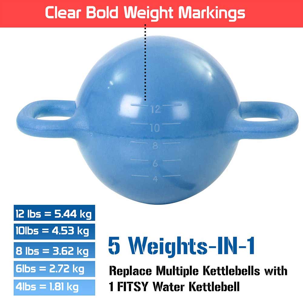 1 - Fitsy Adjustable Water Kettlebell,  Blue  6 kg 