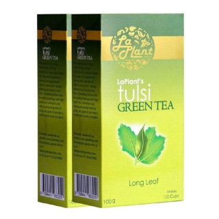 Laplant Tulsi Green Tea Long Leaf (Pack of 2), 100 g Tulsi