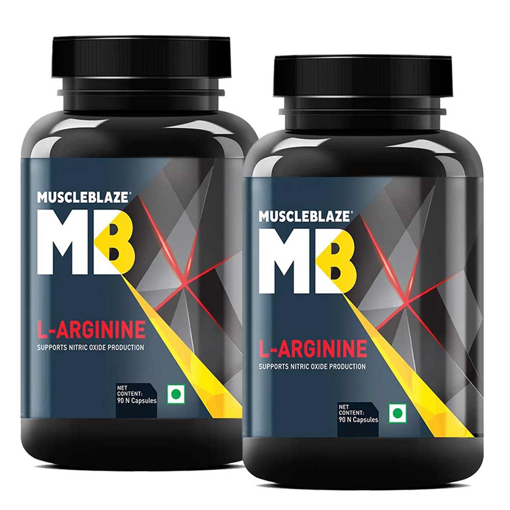 MuscleBlaze L-Arginine, 90 capsules Unflavoured - Pack of 2
