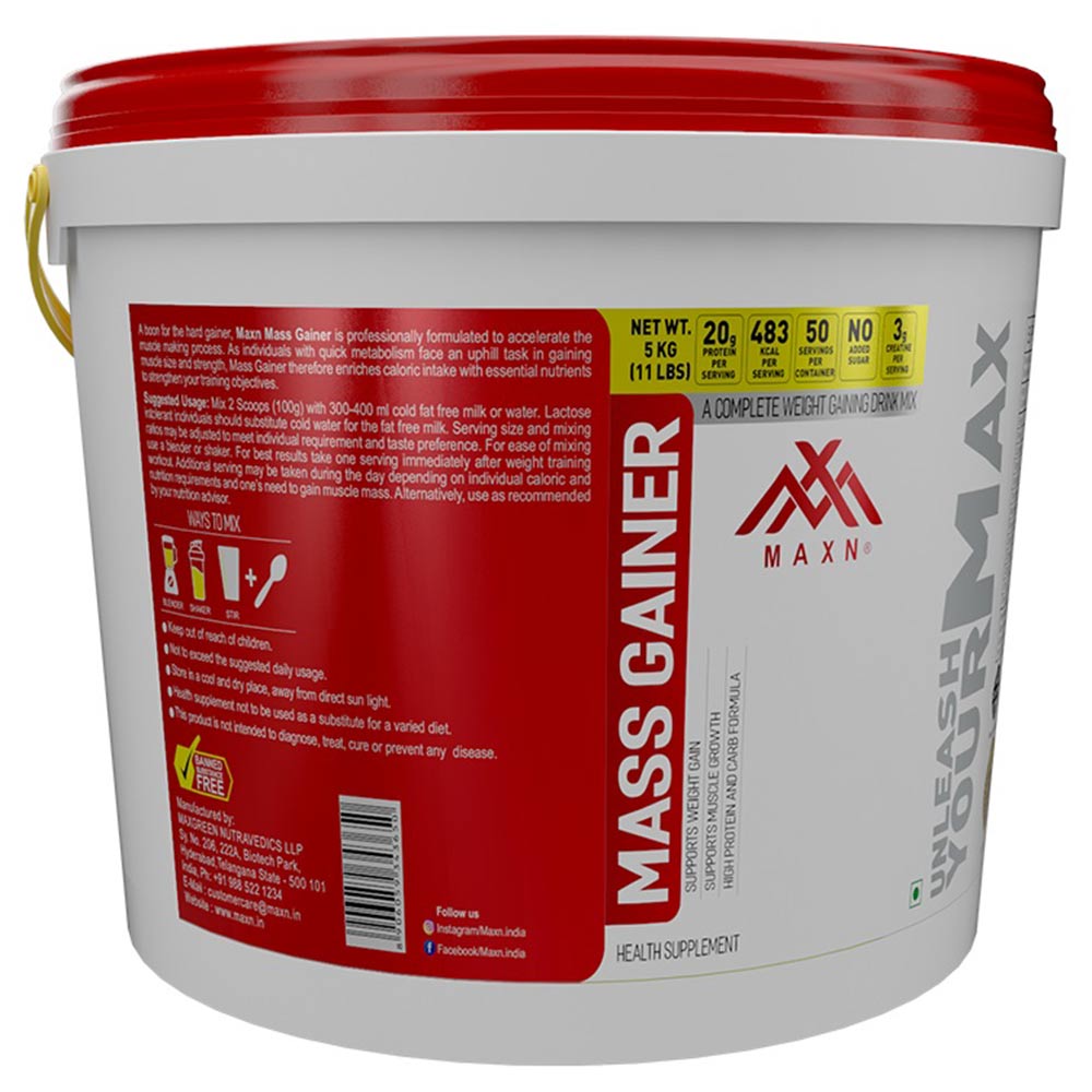 description - Maxn Mass Gainer,  11 lb  Vanilla 