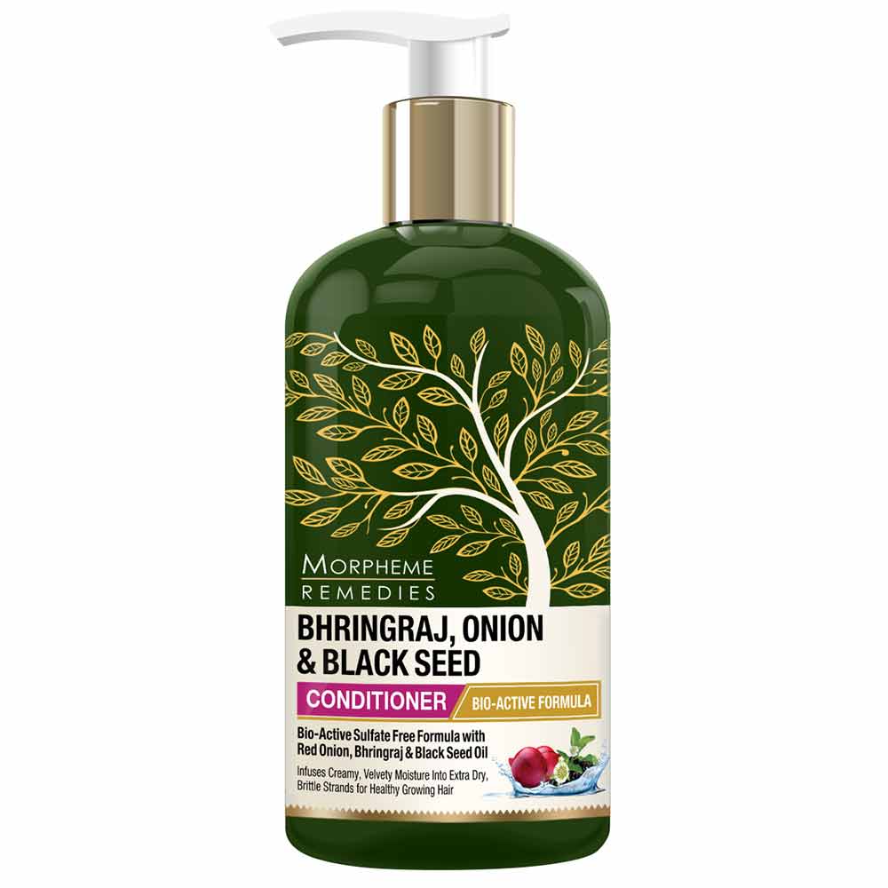 Front - Morpheme Remedies Bhringraj Onion & Black Seed Combo,  2 Piece(s)/Pack  Shampoo + Conditioner (300ml Each) 