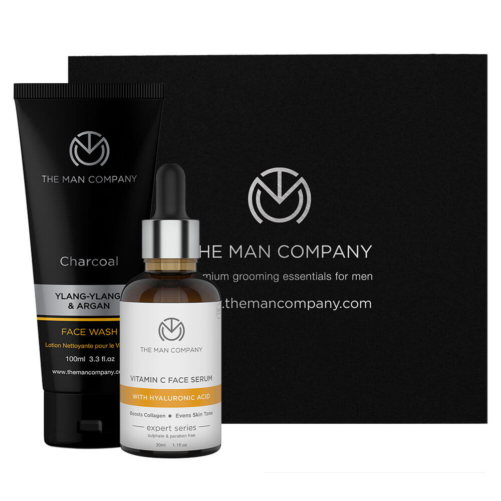 1 - The Man Company Charcoal Face Wash & Vitamin C Face Serum,  2 Piece(s)/Pack  for All Skin Types 