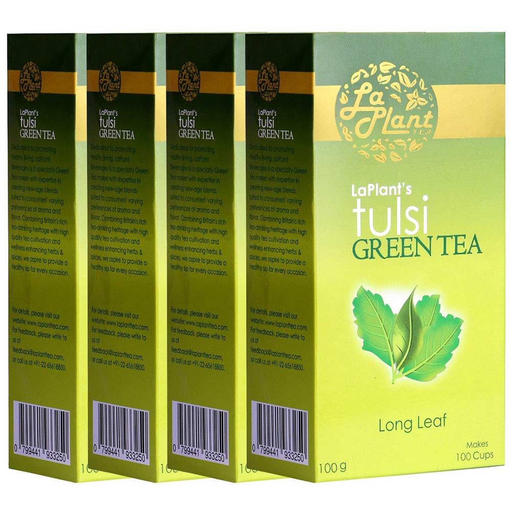 Laplant Tulsi Green Tea Long Leaf,  100 g  Tulsi(Pack of 4) 