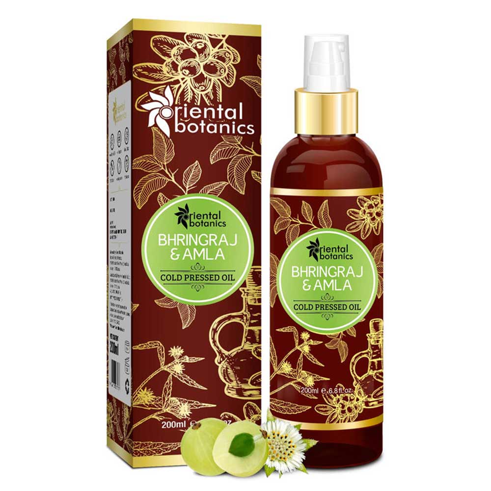 FrontBox - Oriental Botanics Cold Pressed Oil,  200 ml  Bhringraj & Amla 
