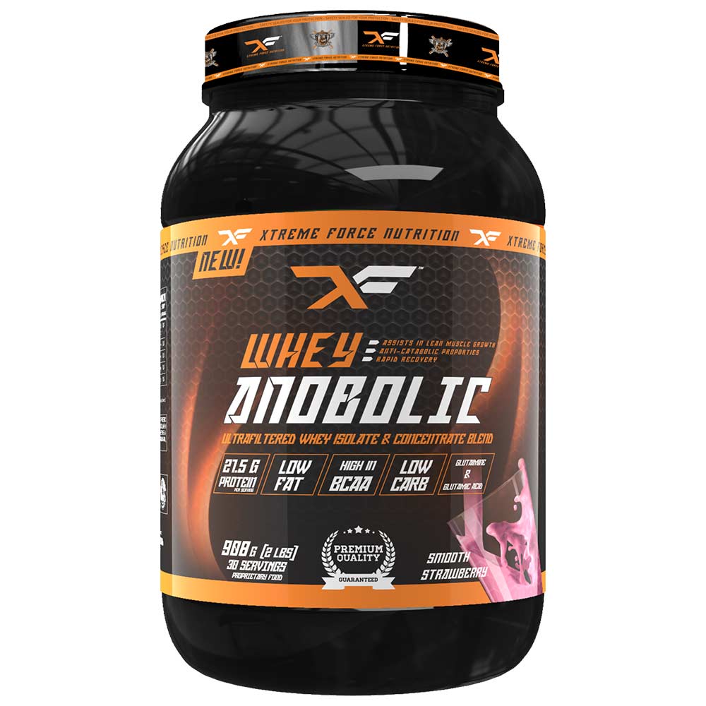 1 - Xtreme Force Nutrition Whey Anabolic XF,  2 lb  Smooth Strawberry 