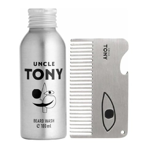 Uncle Tony Beard Wash + Comb Set,  2 Piece(s)/Pack  for All Types of Beard 