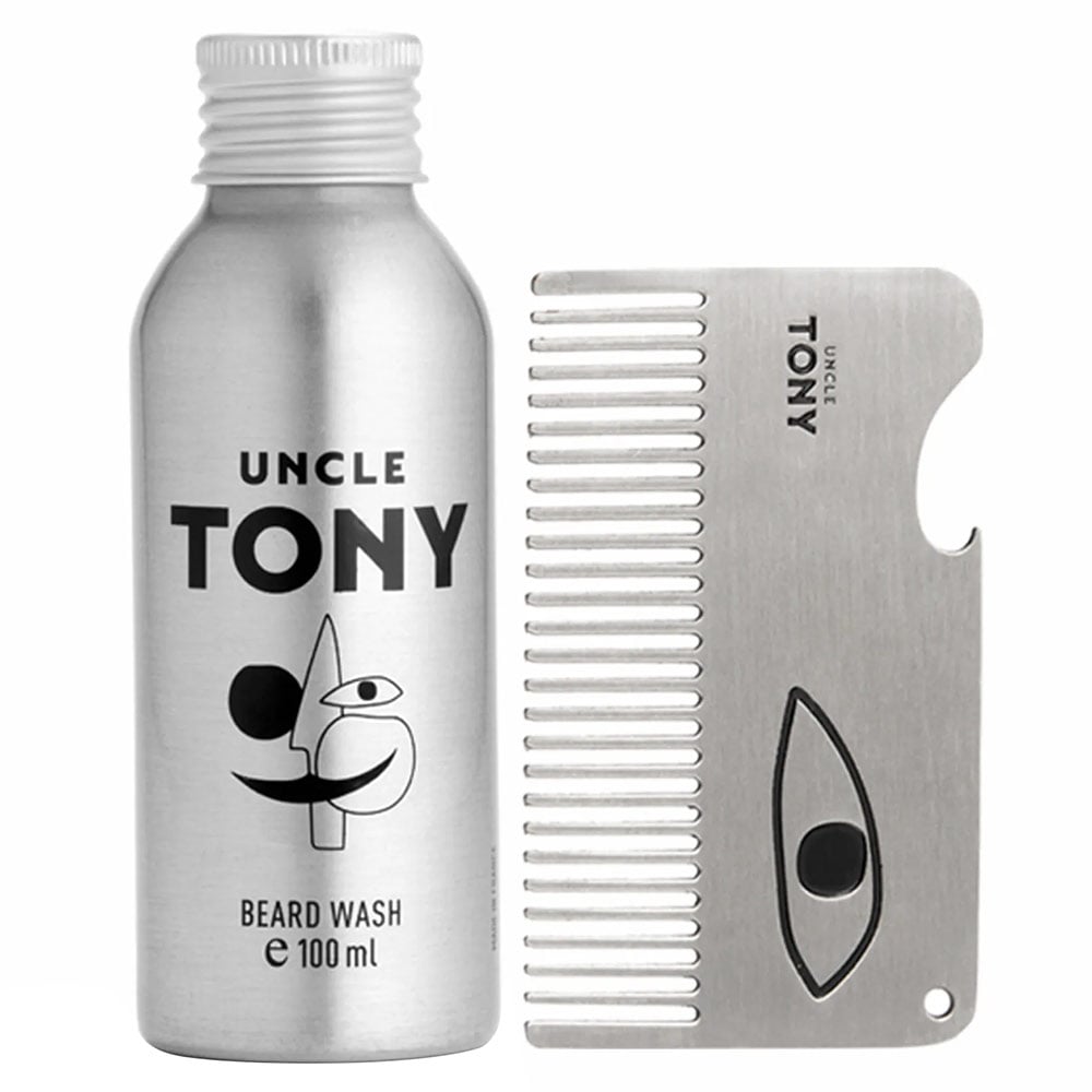 Uncle Tony Beard Wash + Comb Set,  2 Piece(s)/Pack  for All Types of Beard 