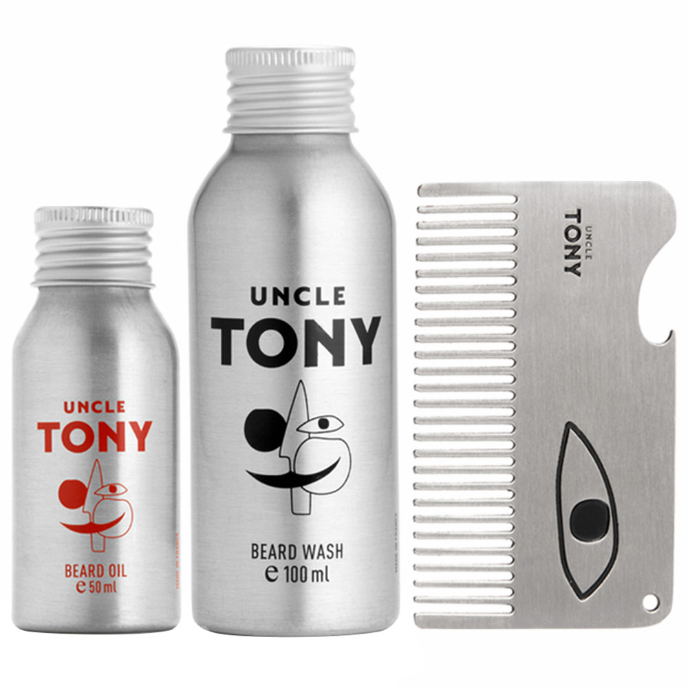Uncle Tony Beard Essentials Kit (Beard Oil + Wash + Comb)
