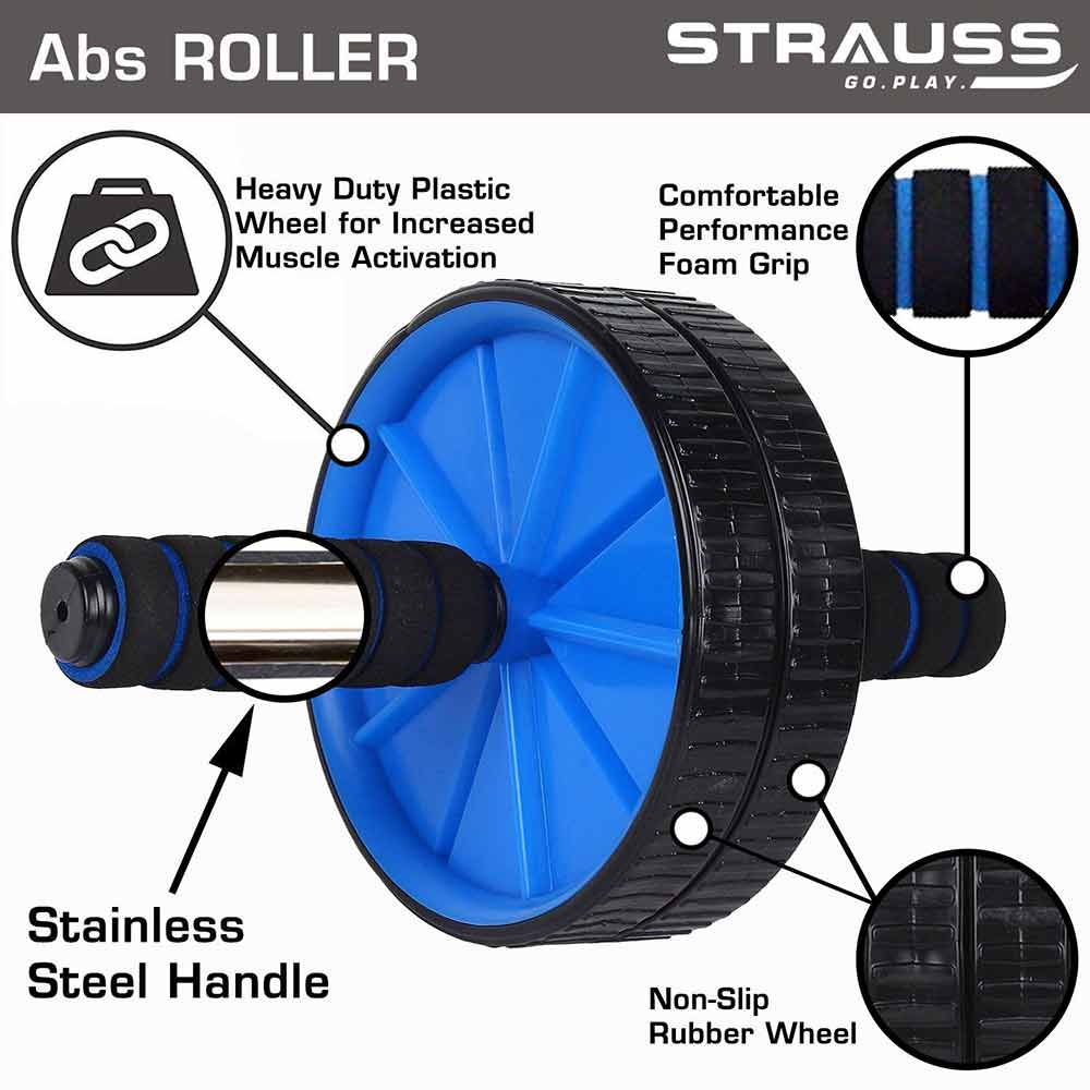 Strauss Double Exercise Wheel,  Blue  560 g 