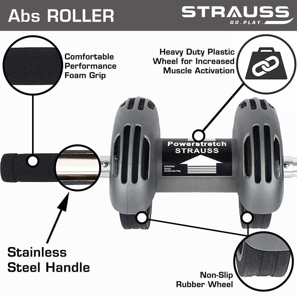 Strauss Power Stretch Roller,  Grey  Free Size 