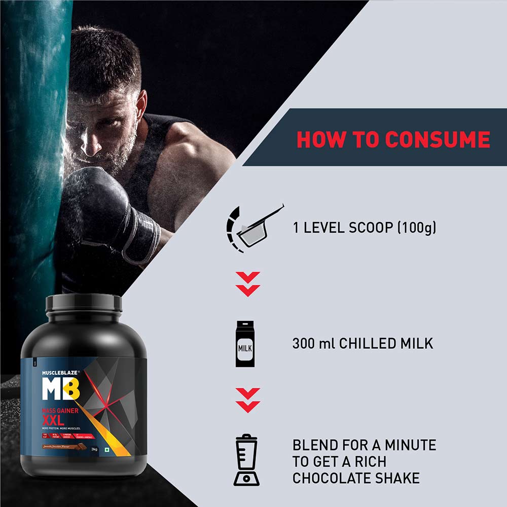 12 - MuscleBlaze Mass Gainer XXL,  6.6 lb  Smooth Chocolate 