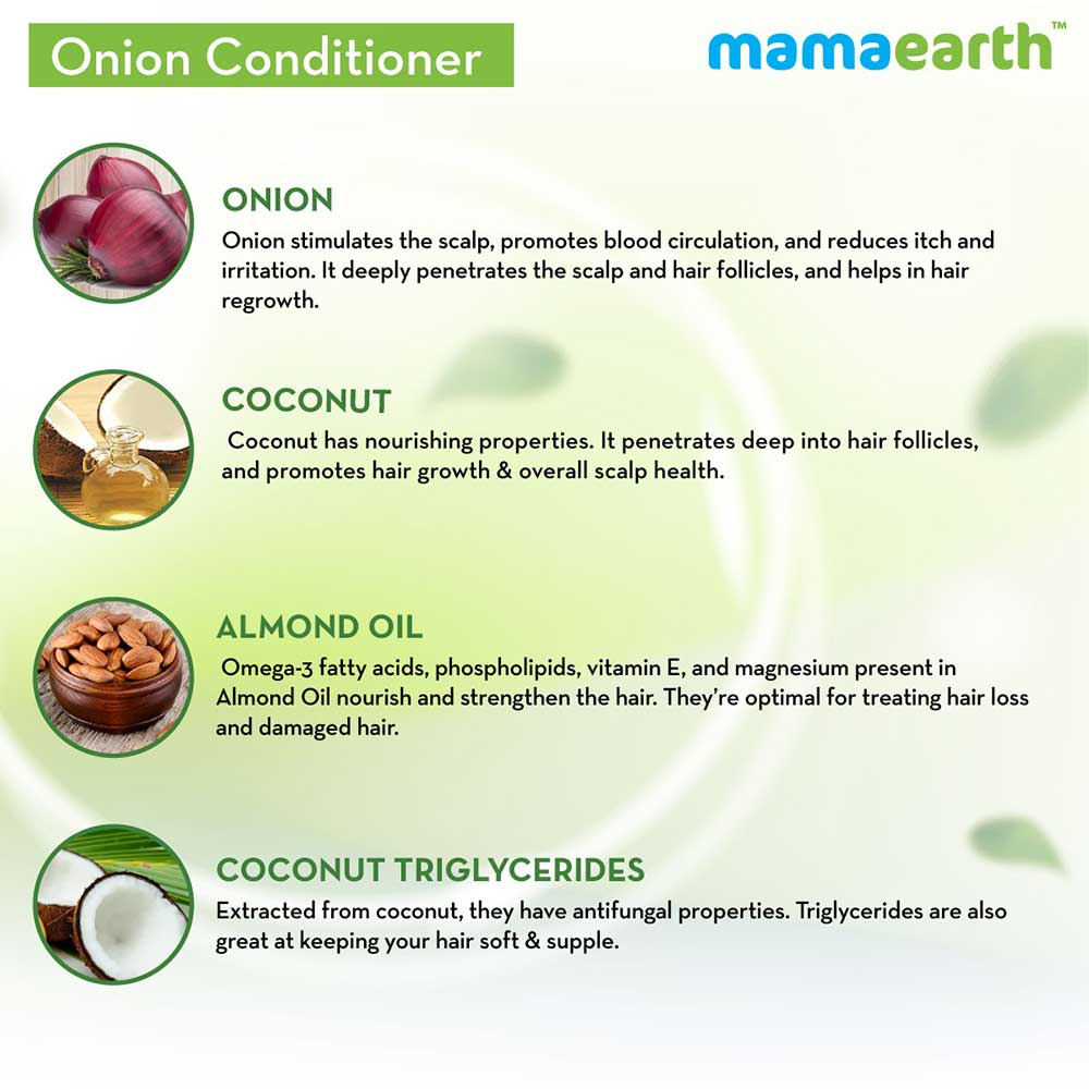 Benefit - Mamaearth Onion Conditioner,  250 ml  with Onion & Coconut Oil for Hair Fall Control 