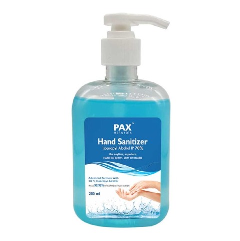 2 - PAX Naturals Hand Sanitizer,  Fragrance Free  250 ml  Kills 99.99% of Germs without Water 