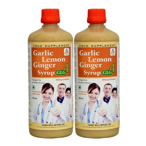 1 - SKSB GLG4 Garlic Lemon Ginger Syrup without Honey Pack of 2,  525 ml 