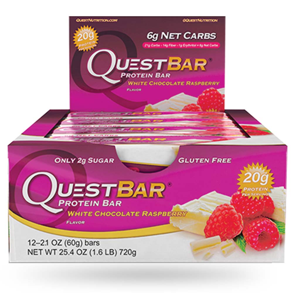 Quest Protein Bar,  12 Piece(s)/Pack  White Chocolate Raspberry 