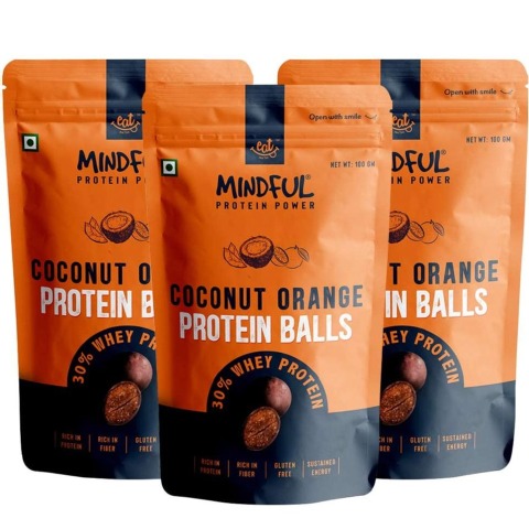 1 - Eat Anytime Protein Balls,  100 g  Coconut Orange Pack of 3 